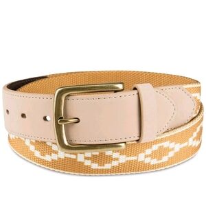 Sun + Stone Gold and Cream Men's Belt 30-34